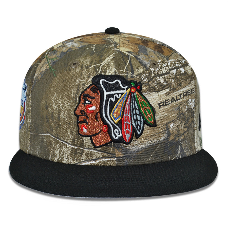 Chicago Blackhawks "BACKWOODS" Exclusive New Era 59Fifty Fitted Hat - Real Tree/Black