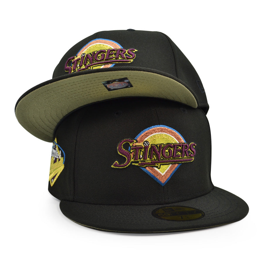 Salt Lake Stingers Triple A Exclusive New Era 59Fifty Fitted Hat - Black/Green Bark