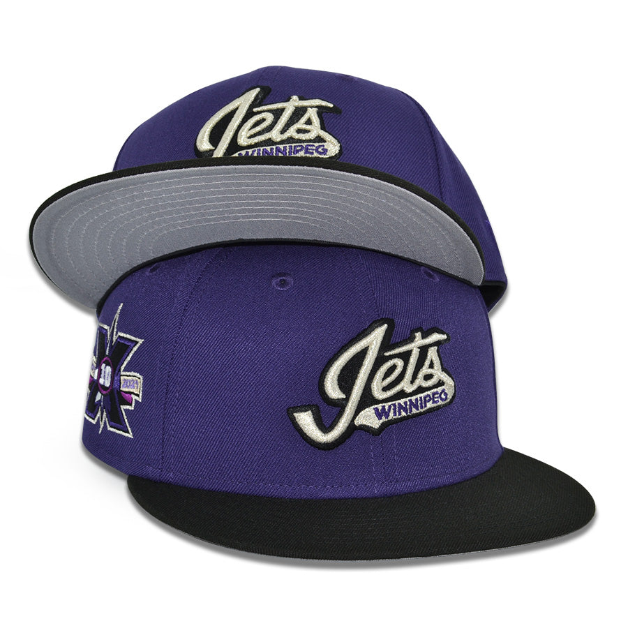 Winnipeg Jets "4 LIFE" Exclusive New Era 59Fifty Fitted Hat - Purple/Black