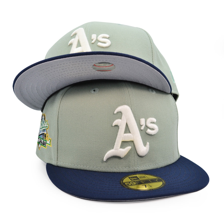 Oakland Athletics 1989 World Series BATTLE of the BAY Exclusive New Era 59Fifty Fitted Hat - Everest/Navy