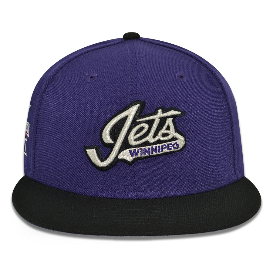 Winnipeg Jets "4 LIFE" Exclusive New Era 59Fifty Fitted Hat - Purple/Black