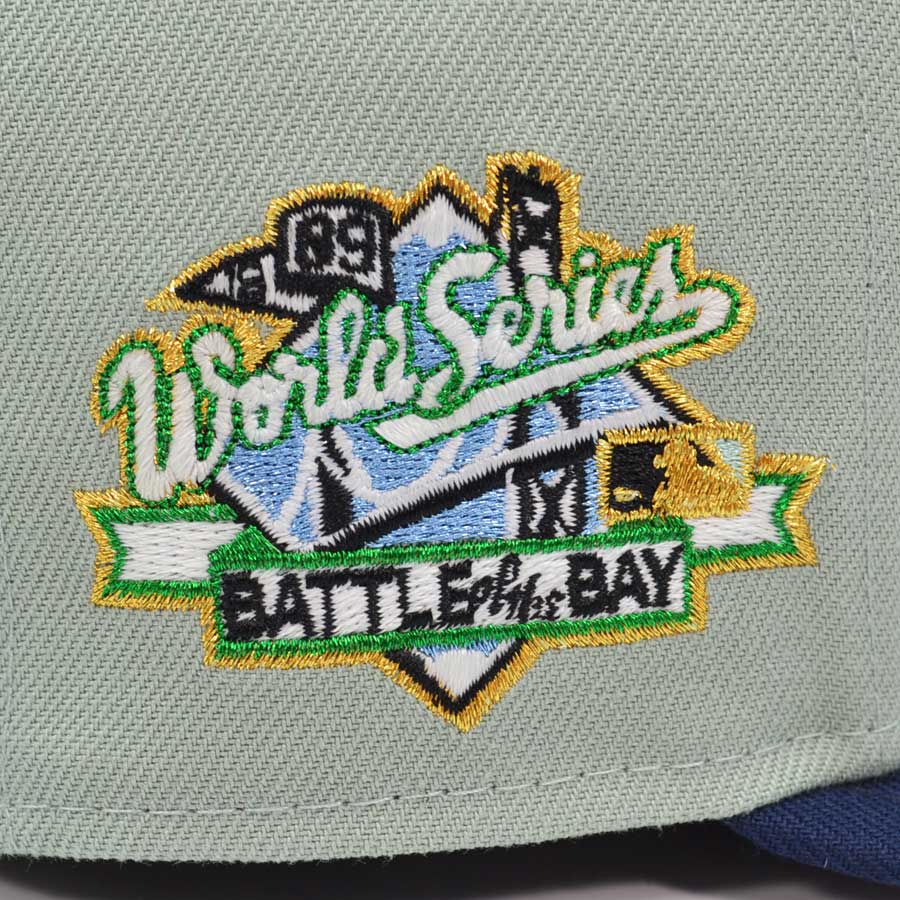 Oakland Athletics 1989 World Series BATTLE of the BAY Exclusive New Era 59Fifty Fitted Hat - Everest/Navy