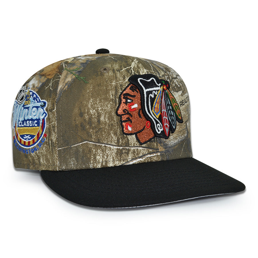 Chicago Blackhawks "BACKWOODS" Exclusive New Era 59Fifty Fitted Hat - Real Tree/Black