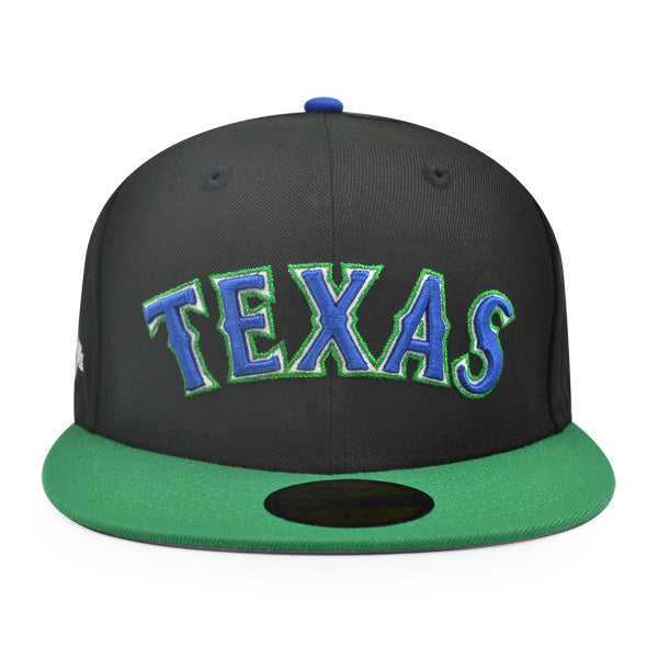 Texas Rangers 50th ANNIVERSARY Exclusive New Era 59Fifty Fitted Hat - Black/Bot Green