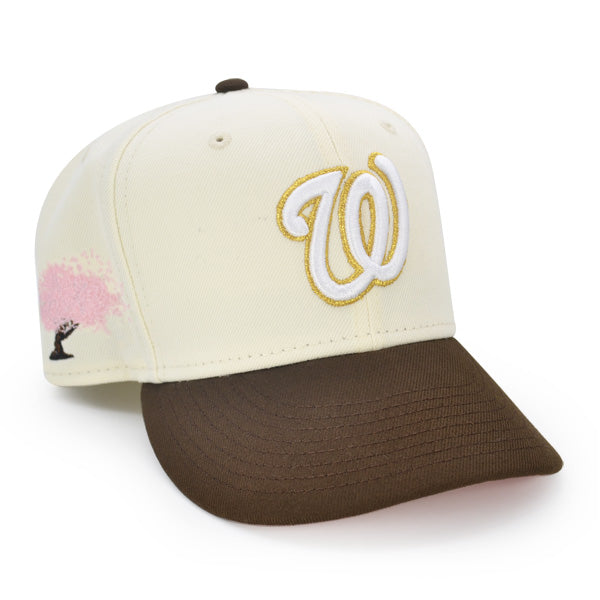 Washington Nationals CHERRY BLOSSOM Exclusive New Era 59Fifty Fitted Hat - Chrome/Walnut
