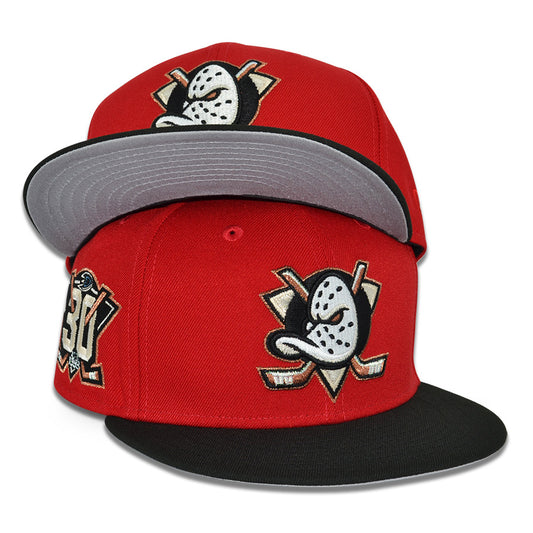 Anaheim Ducks "PAIN 101" Exclusive New Era 59Fifty Fitted Hat - Scarlet/Black