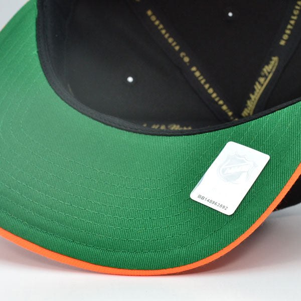 Anaheim Ducks Mitchell & Ness NHL Team 2 Tone 2.0 Snapback Adjustable Hat - Black/Orange