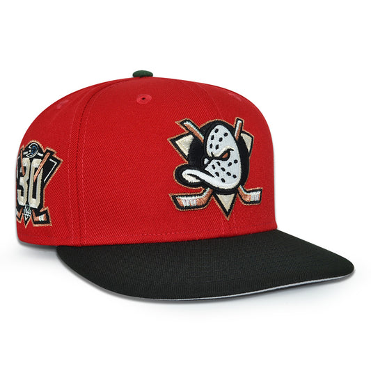 Anaheim Ducks "PAIN 101" Exclusive New Era 59Fifty Fitted Hat - Scarlet/Black
