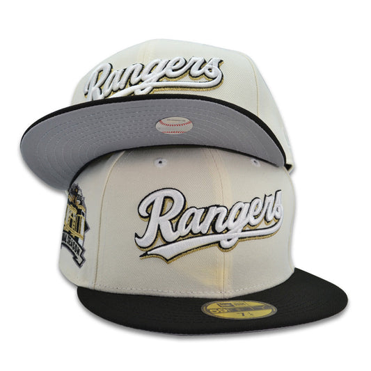 Texas Rangers FINAL SEASON Exclusive New Era 59Fifty Fitted Hat - Chrome/Black