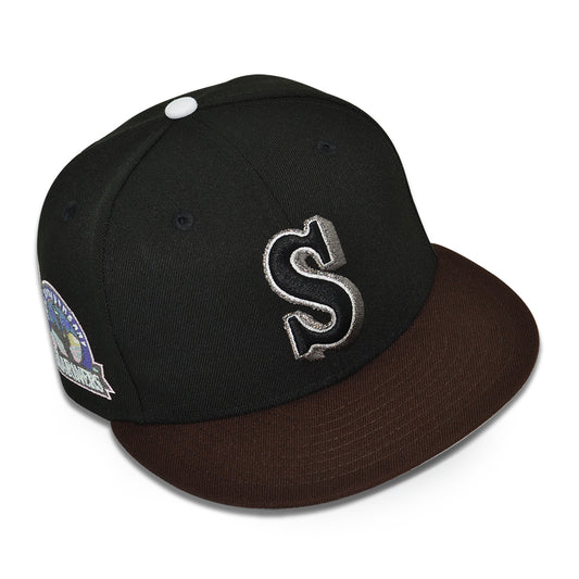Seattle Mariners "SANSA STARK" Exclusive New Era 59Fifty Fitted Hat - Black/Burntwood