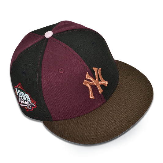 New York Yankees "NEZUKO" Pinwheel Exclusive New Era 59Fifty Fitted Hat - Black/Maroon/Walnut