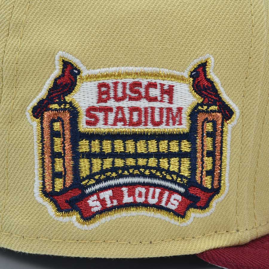 St.Louis Cardinals BUSCH STADIUM Exclusive New Era 59Fifty Fitted Hat - Vegas Gold/Cardinal