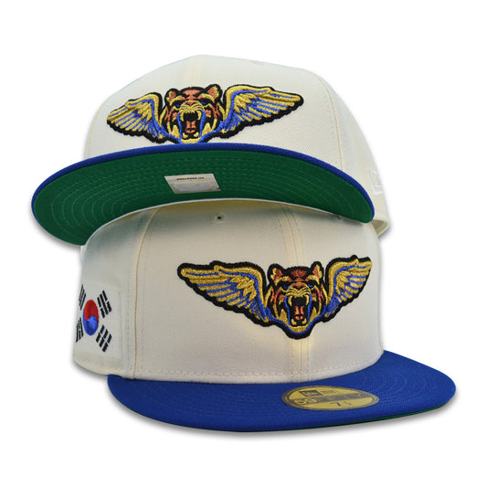 Lakeland Flying Tigers South Korea Flag Exclusive New Era 59Fifty Fitted Hat - Chrome/Royal