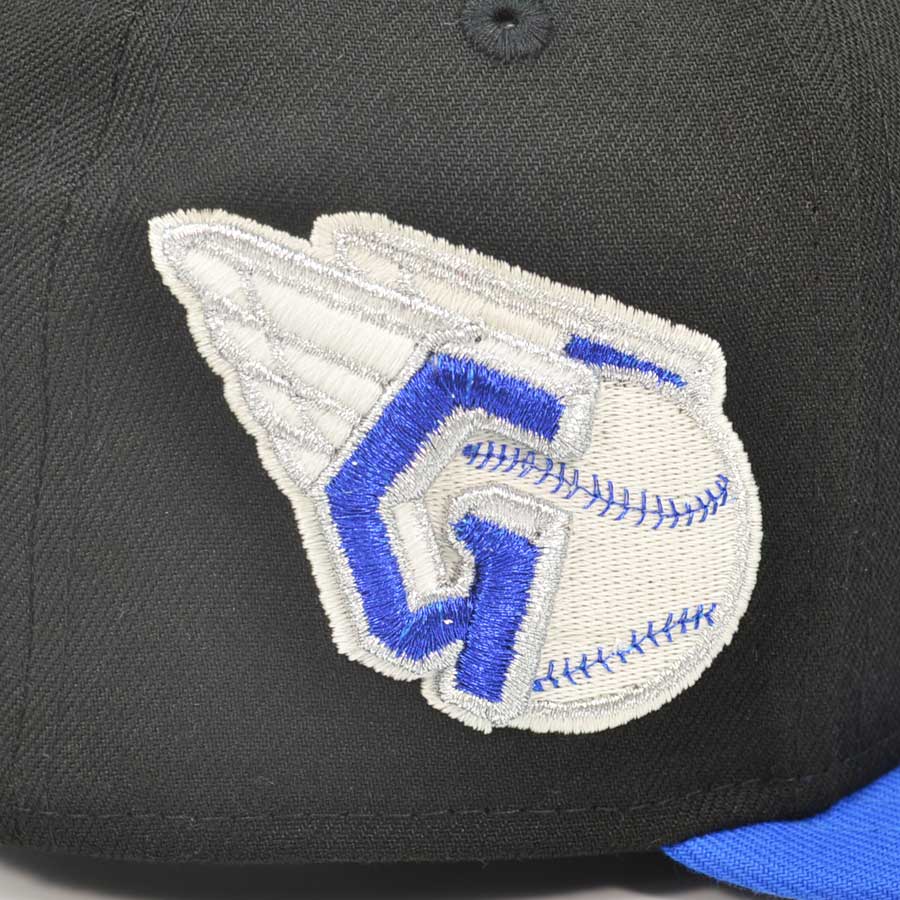 Cleveland Guardians ALTERNATE WINGS Exclusive New Era 59Fifty Fitted Hat - Black/Blue Bead