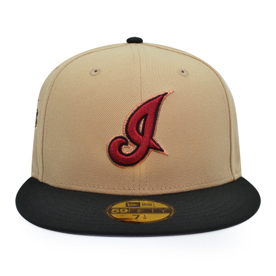 Cleveland Indians JACOBS FIELD Exclusive New Era 59Fifty Fitted Hat - Camel/Black