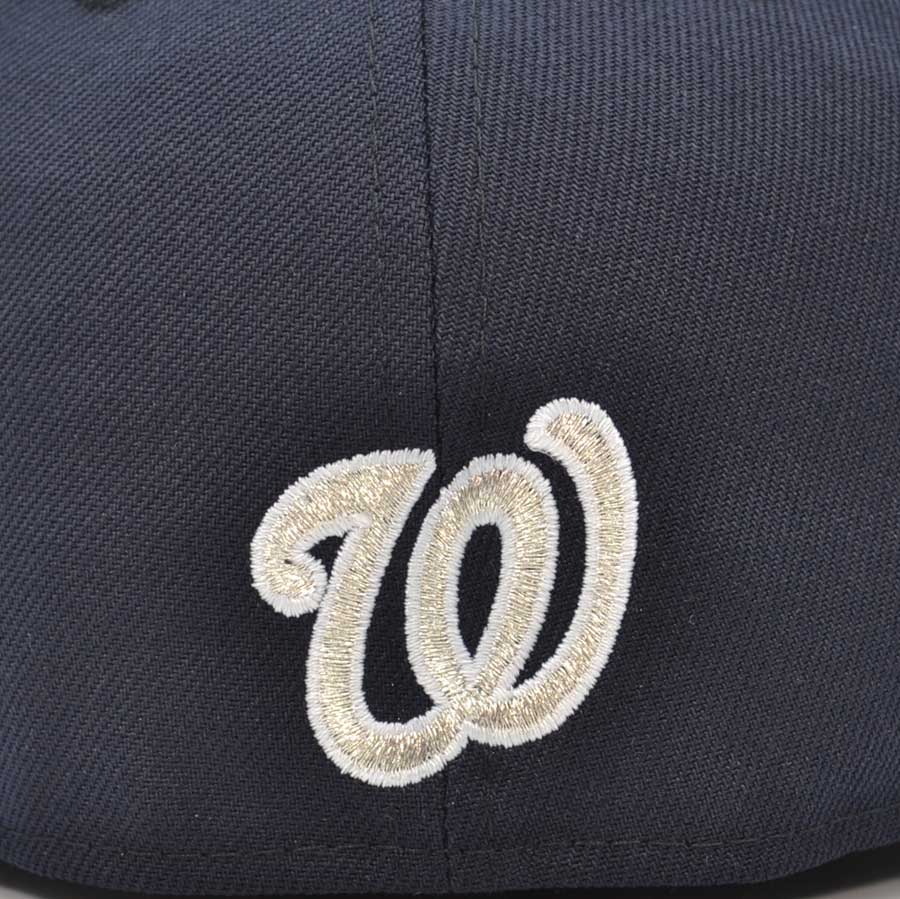 Washington Nationals DC Logo SIDE BATTY Exclusive New Era 59Fifty Fitted Hat -Navy/Metallic Silver
