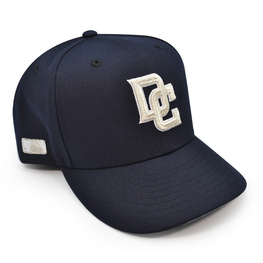 Washington Nationals DC Logo SIDE BATTY Exclusive New Era 59Fifty Fitted Hat -Navy/Metallic Silver