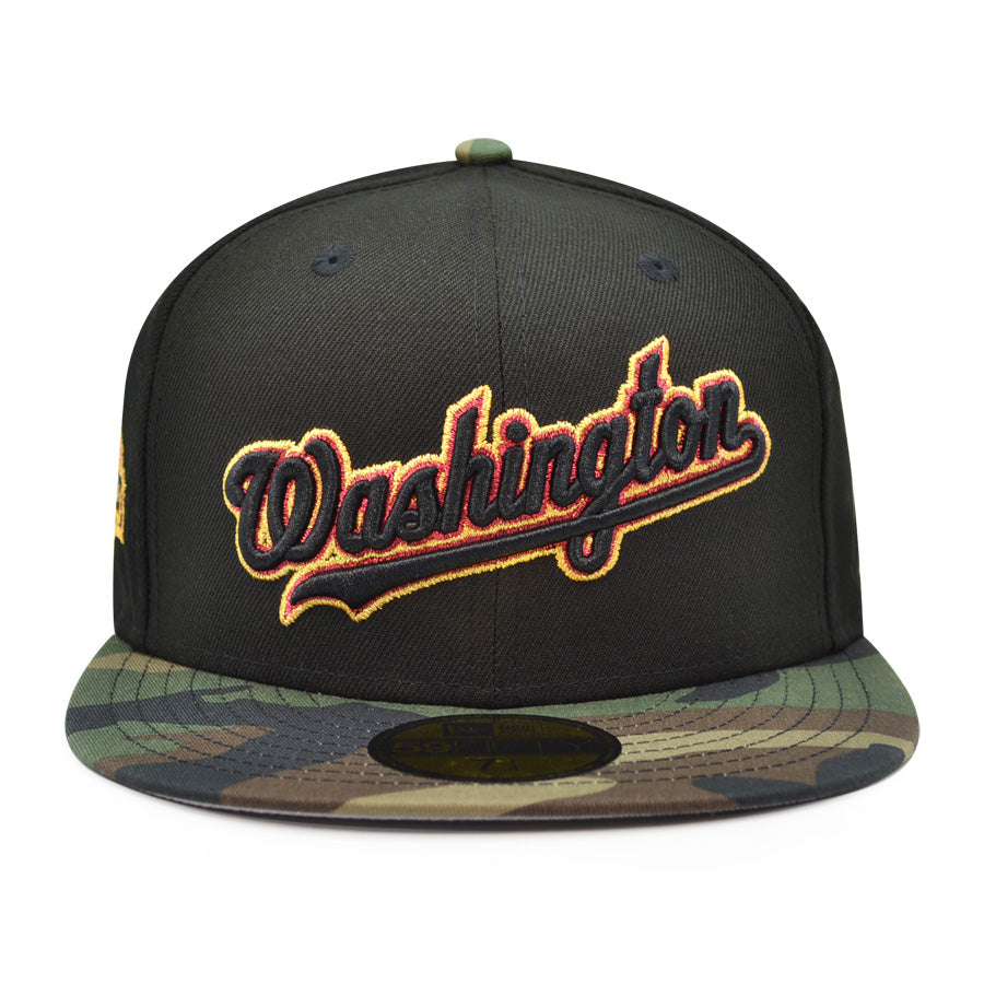 Washington Nationals 10 YEARS ANNIVERSARY Exclusive New Era 59Fifty Fitted Hat - Black/Woodland Camo