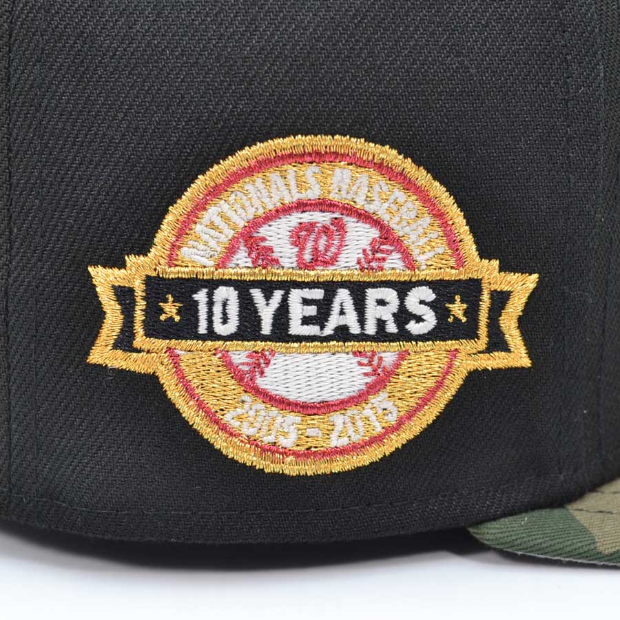 Washington Nationals 10 YEARS ANNIVERSARY Exclusive New Era 59Fifty Fitted Hat - Black/Woodland Camo