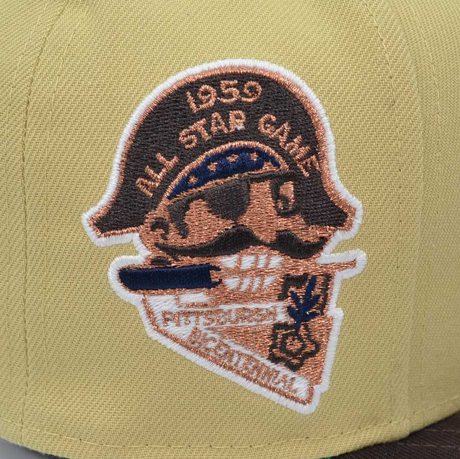 Pittsburgh Pirates Exclusive 1959 ALL-STAR GAME New Era 59Fifty Fitted Hat - Vegas Gold/Burntwood