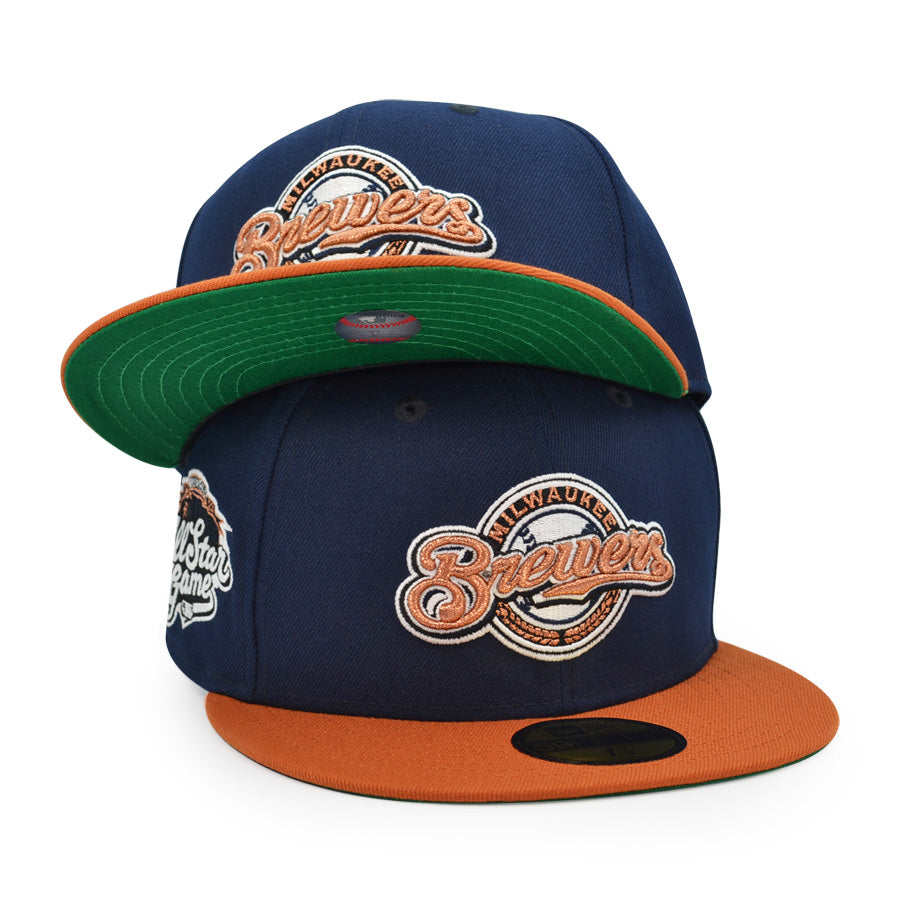 Milwaukee Brewers 2002 ALL-STAR GAME New Era 59Fifty Fitted Hat - Navy/Texas Orange