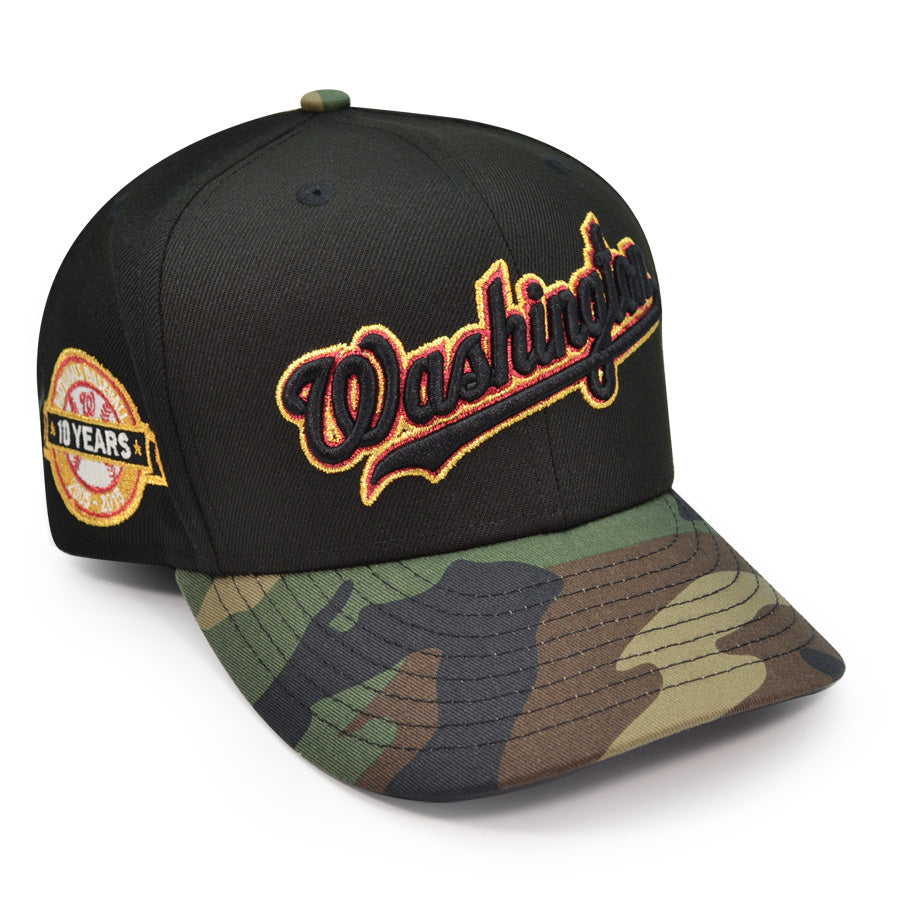Washington Nationals 10 YEARS ANNIVERSARY Exclusive New Era 59Fifty Fitted Hat - Black/Woodland Camo