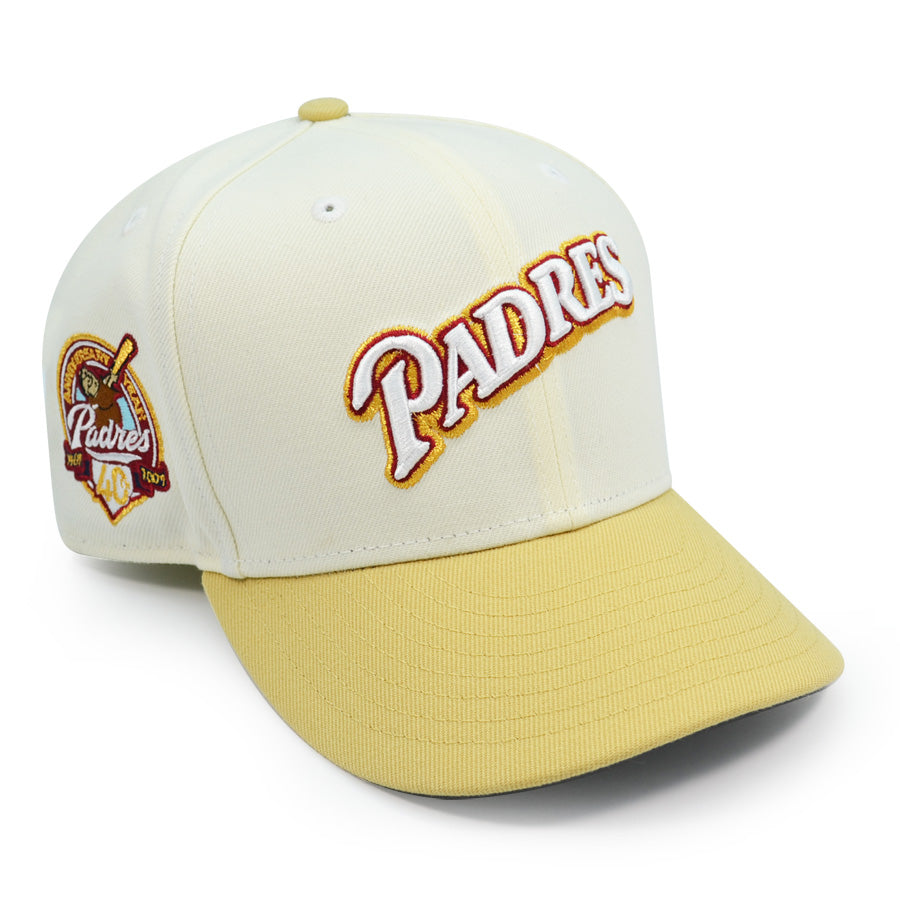 San Diego Padres 40th ANNIVERSARY New Era 59Fifty Fitted Hat - Chrome/Vegas Gold