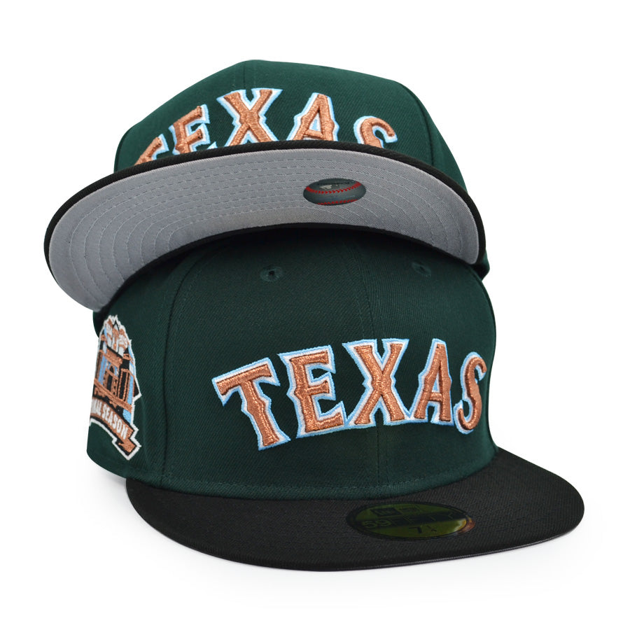 Texas Rangers FINAL SEASON Exclusive New Era 59Fifty Fitted Hat - Dark Green/Black