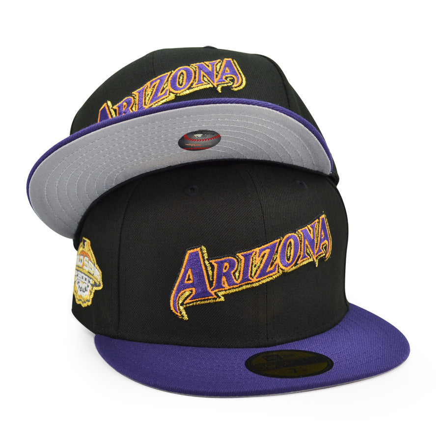 Arizona Diamondbacks 2001 WORLD SERIES Exclusive New Era 59Fifty Fitted Hat - Black/Purple