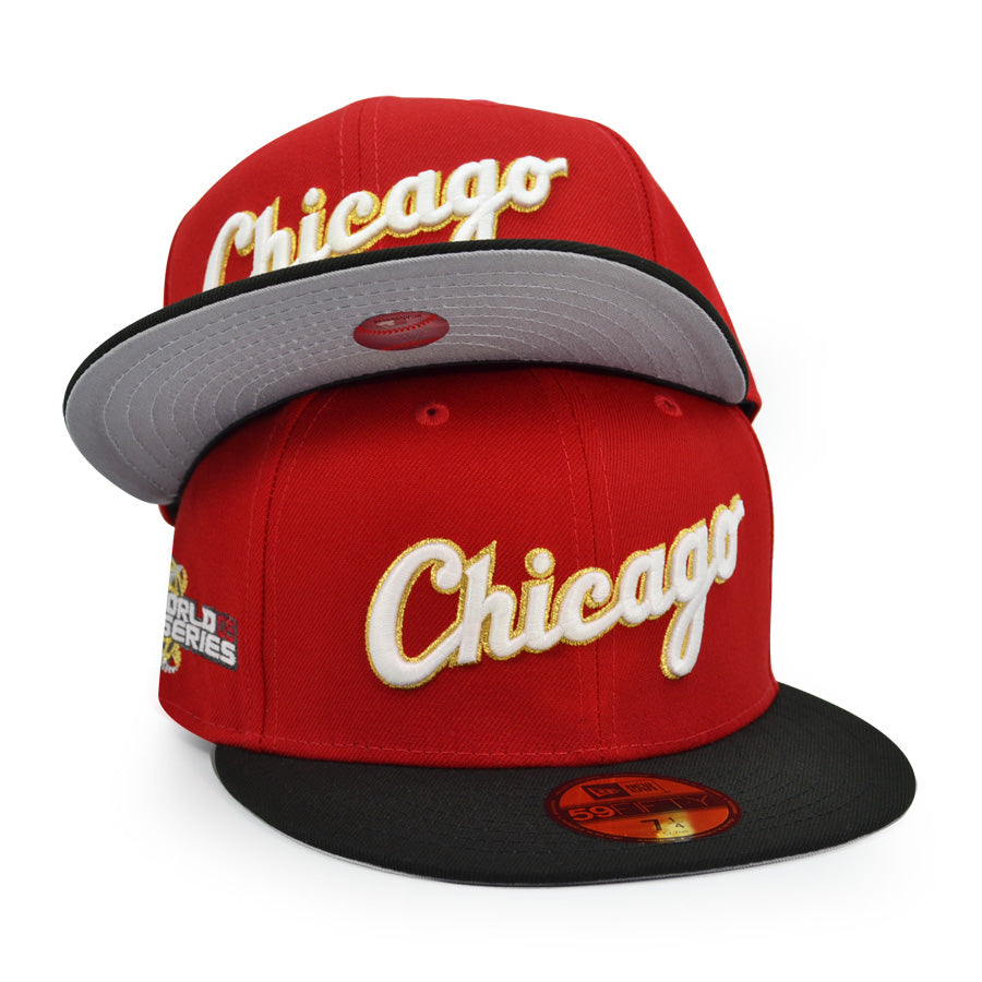 Chicago White Sox 2005 WORLD SERIES Exclusive New Era 59Fifty Fitted Hat - Scarlet/Black