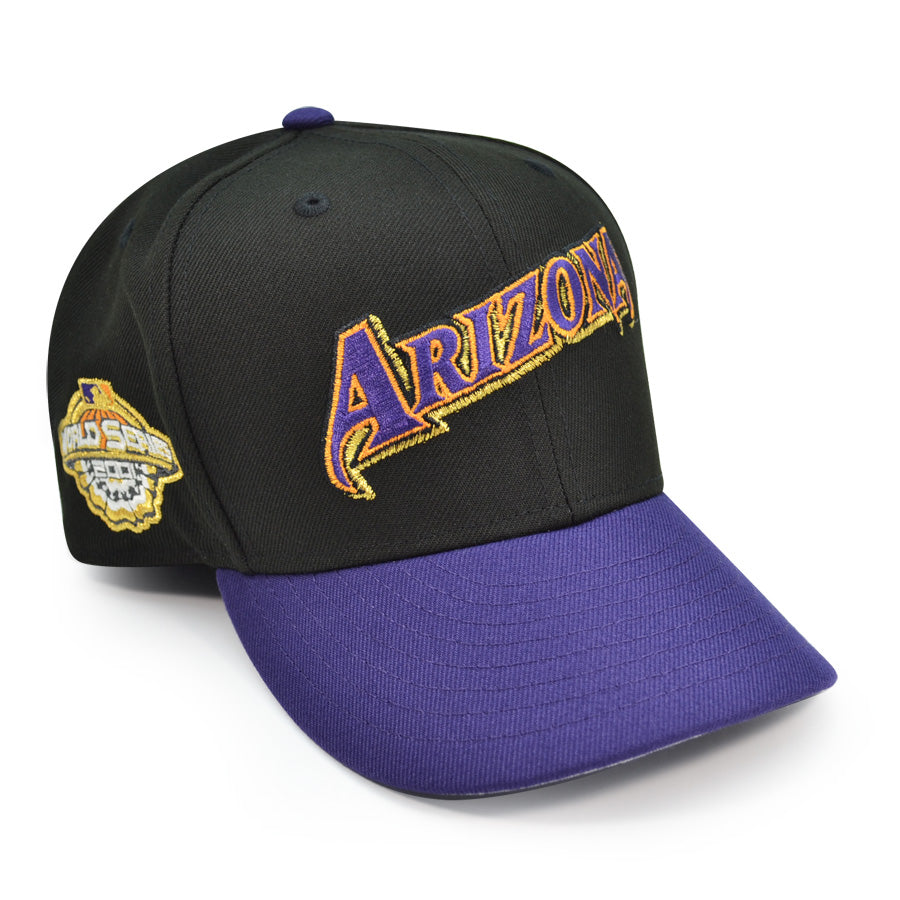 Arizona Diamondbacks 2001 WORLD SERIES Exclusive New Era 59Fifty Fitted Hat - Black/Purple