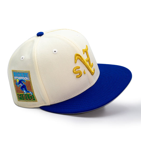 Oakland Athleitcs "SSV" Exclusive New Era 59Fifty Fitted Hat - Chrome/Lt Royal