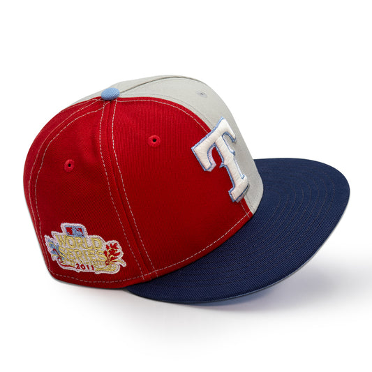 Texas Rangers "TODOROKI" Exclusive New Era 59FIFTY Fitted Hat - Scarlet/Silver/Oceanside Icy