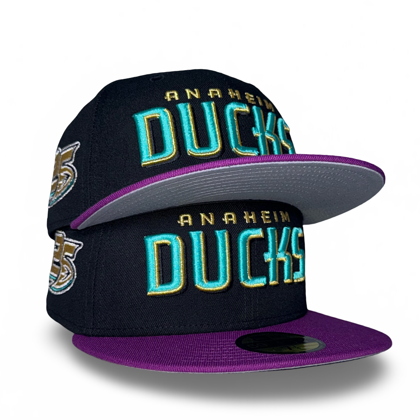 Anaheim Ducks "DUCKY CACTUS" Exclusive New Era 59Fifty Fitted Hat - Black/Sparklng Grape
