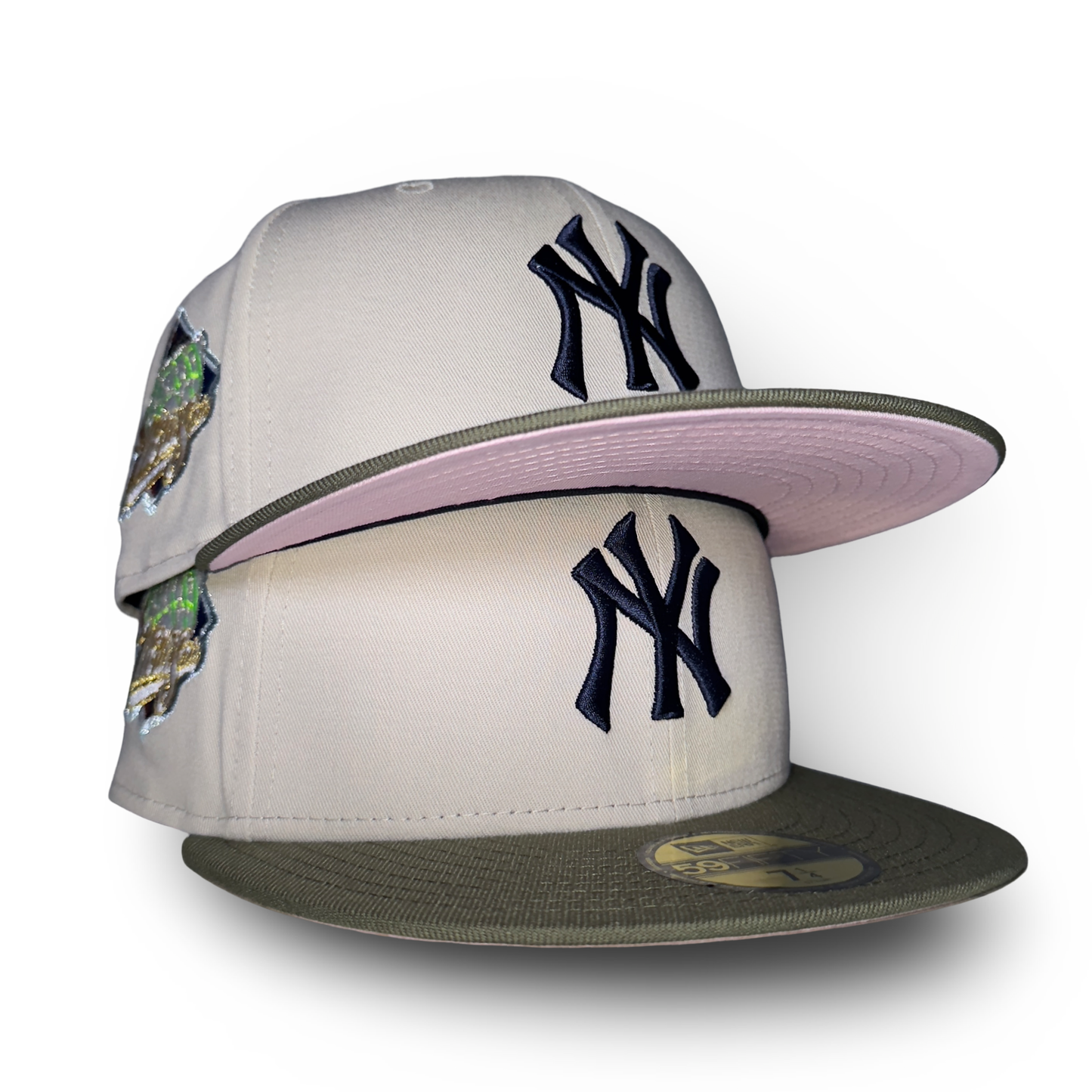 New York Yankees "NON-FICTION" Exclusive New Era 59Fifty Fitted Hat - Stone/New Olive/Pink UV