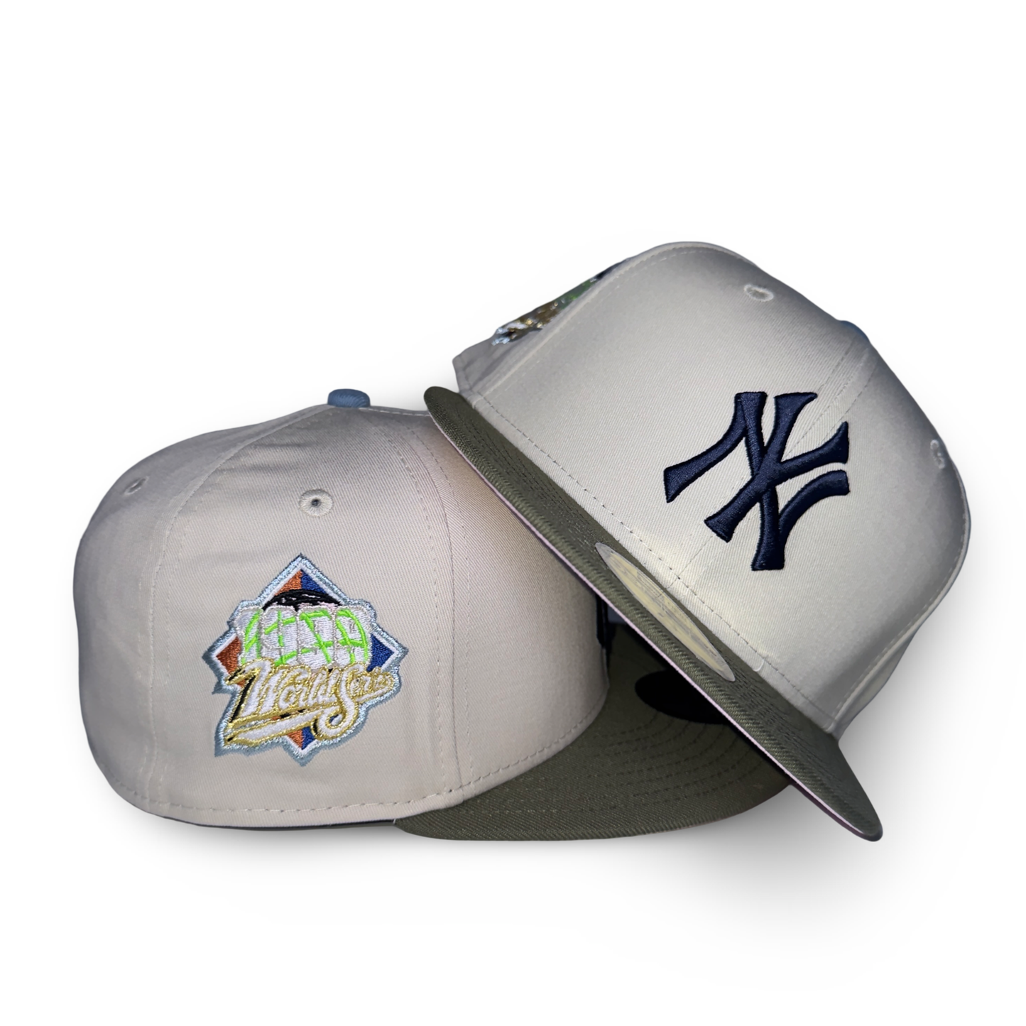New York Yankees "NON-FICTION" Exclusive New Era 59Fifty Fitted Hat - Stone/New Olive/Pink UV