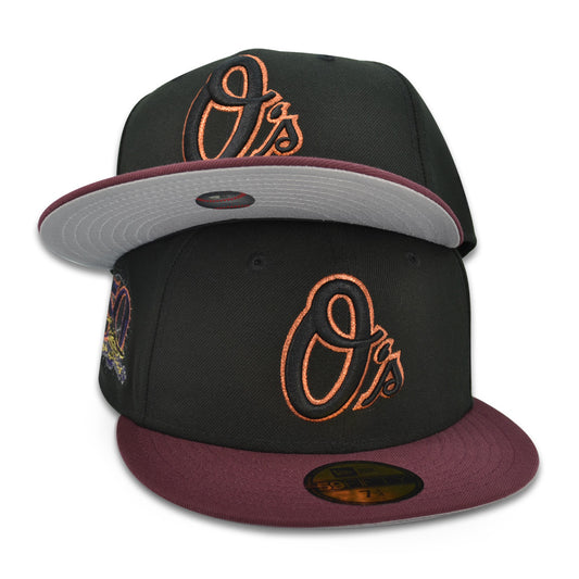 Baltimore Orioles 50TH ANNIVERSARY Exclusive New Era 59Fifty Fitted Hat - Black/Maroon