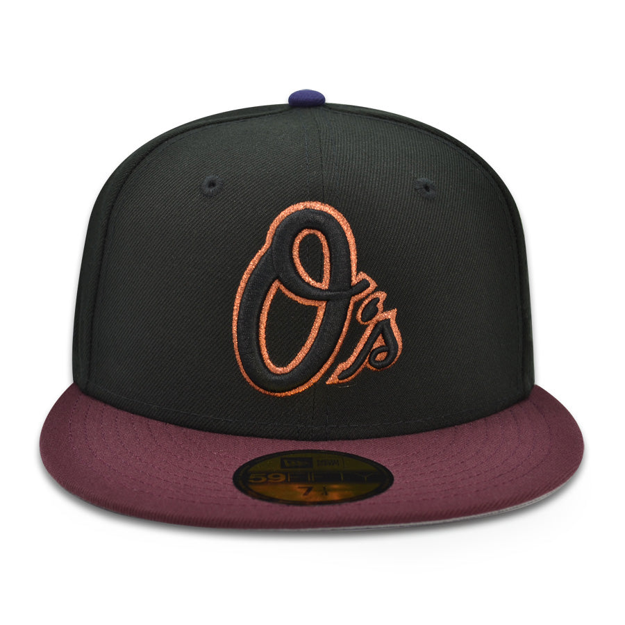 Baltimore Orioles 50TH ANNIVERSARY Exclusive New Era 59Fifty Fitted Hat - Black/Maroon