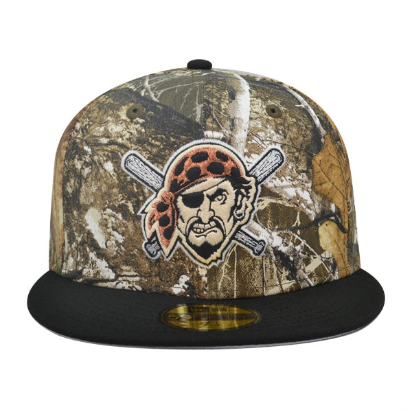 Pittsburgh Pirates SIDE BATTY Exclusive New Era 59Fifty Fitted Hat - Real Tree Camo/Black