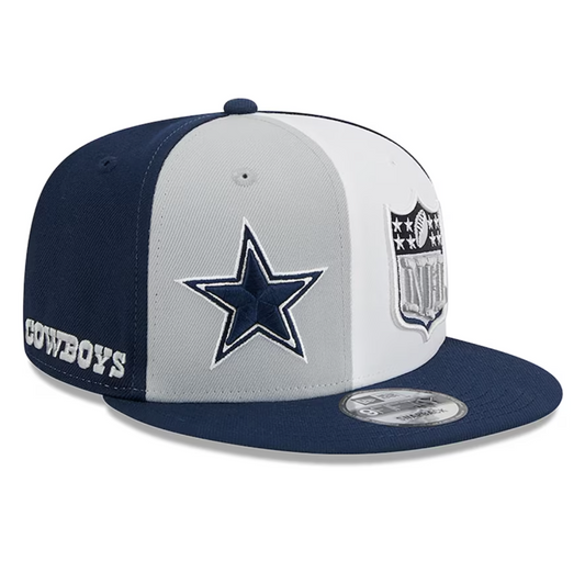 Dallas Cowboys New Era 2023 NFL Sideline 9FIFTY Snapback Hat - Gray/Navy