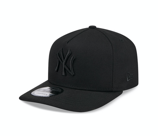 New York Yankeess New Era A-FRAME 9Fifty Snapback MLB Hat - Black on Black