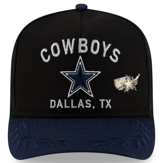 Dallas Cowboys New Era 2025 NFL Draft On Stage A-Frame 59FIFTY Fitted Hat - Black/Navy