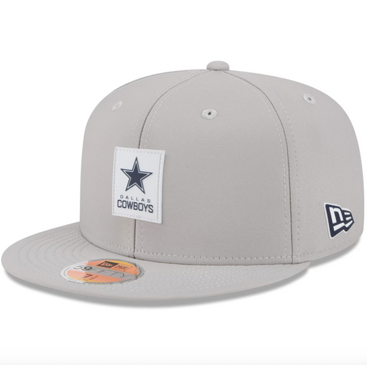 Dallas Cowboys New Era 2025 Official NFL Sideline 59FIFTY Fitted Hat - Gray