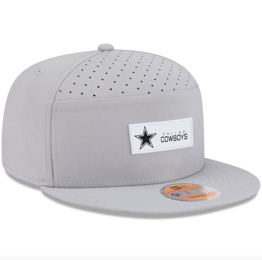 Dallas Cowboys New Era 2025 Sideline Split Panel 9FIFTY Snapback Hat - Gray