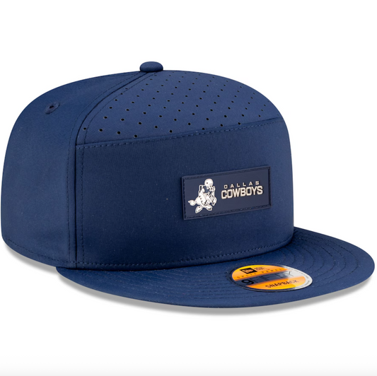 Dallas Cowboys New Era 2025 Sideline Throwback Split Panel 9FIFTY Snapback Hat - Navy