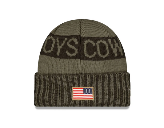 Dallas Cowboys New Era 2025 Salute to Service Cuffed Knit Hat - Dark Green