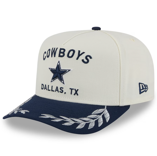 Dallas Cowboys New Era 2025 NFL Draft A-Frame 9FIFTY Snapback Hat - Cream/Navy
