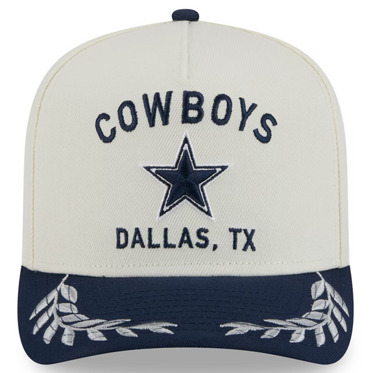 Dallas Cowboys New Era 2025 NFL Draft A-Frame 9FIFTY Snapback Hat - Cream/Navy