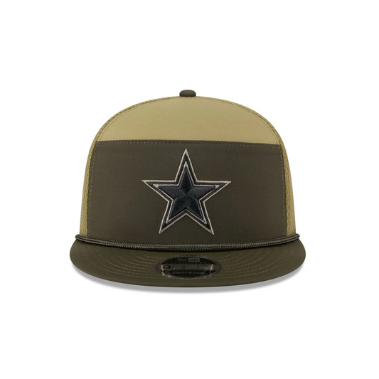 Dallas Cowboys New Era 2025 Salute to Service Split Panel 9FIFTY Snapback Hat - Dark Green