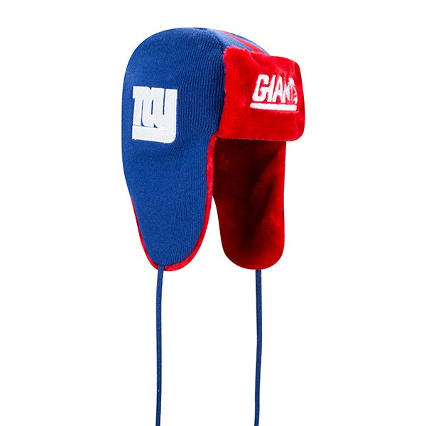 New York Giants New Era NFL Helmet Head Trapper Knit Hat - Red/ Royal